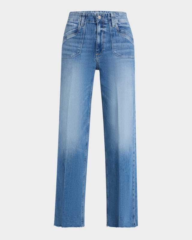 Anessa Raw Hem Jeans with Utility Pockets